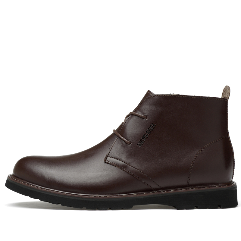 

XIMO BULL Мужские полусапожки с меховой подкладкой 3 см коричневые, цвет Brown Fleece-Lined