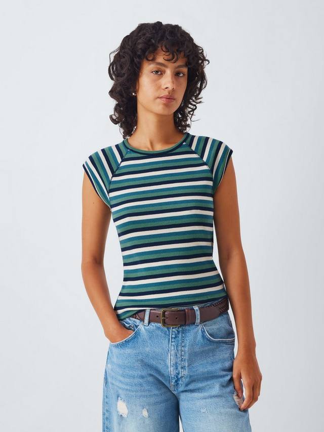 

Футболка с рукавом реглан в полоску AND/OR, Blue Multi Stripe