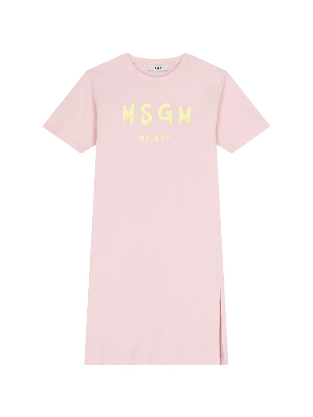 Хлопковое платье с логотипом Msgm Kids, розовый