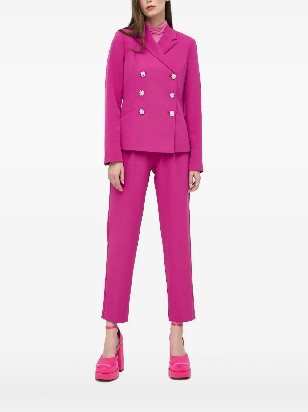 

Двубортный блейзер с отделкой Custommade, розовый