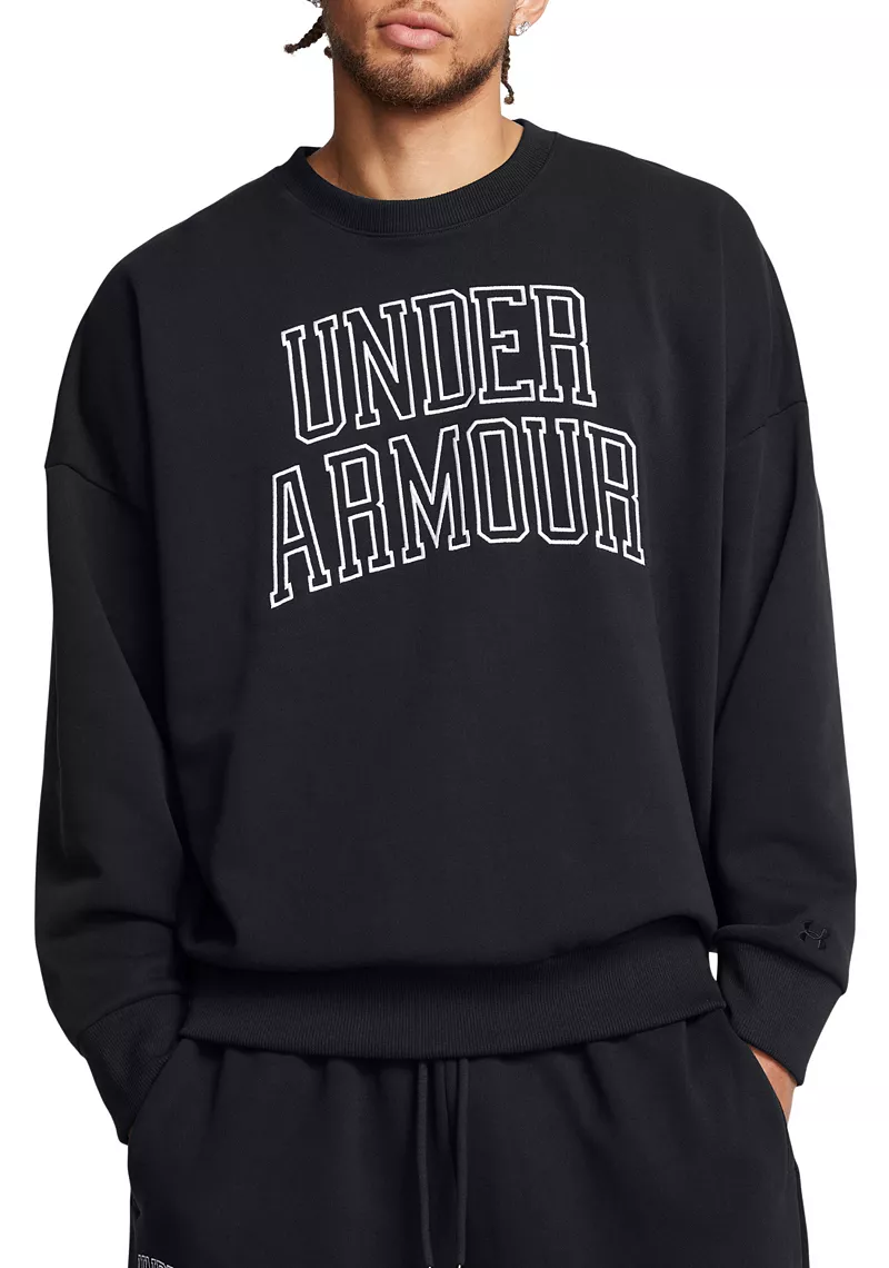 

Мужской свободный свитшот Under Armour Icon Heavyweight French Terry, черный/белый