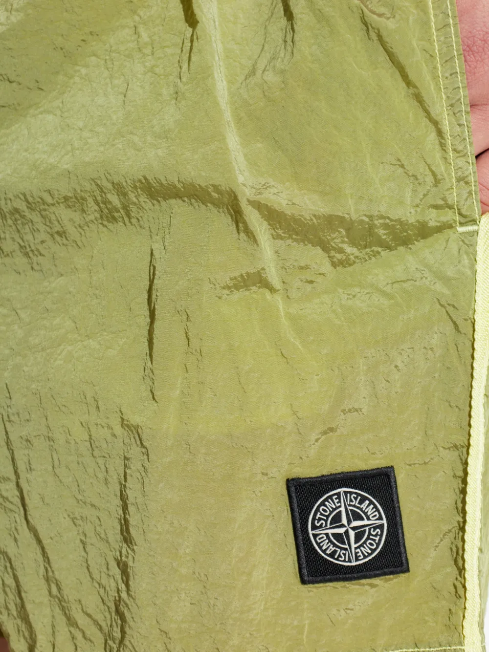 Плавательные шорты с нашивкой-логотипом и шнурком Stone Island, зеленый — фото 4