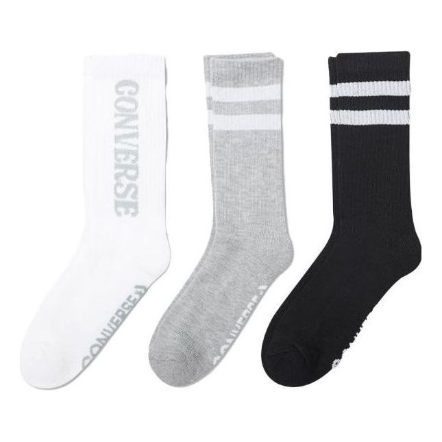 

Носки Converse Logo Stripes Crew Socks Three Pairs 'White Grey Black', разноцветный