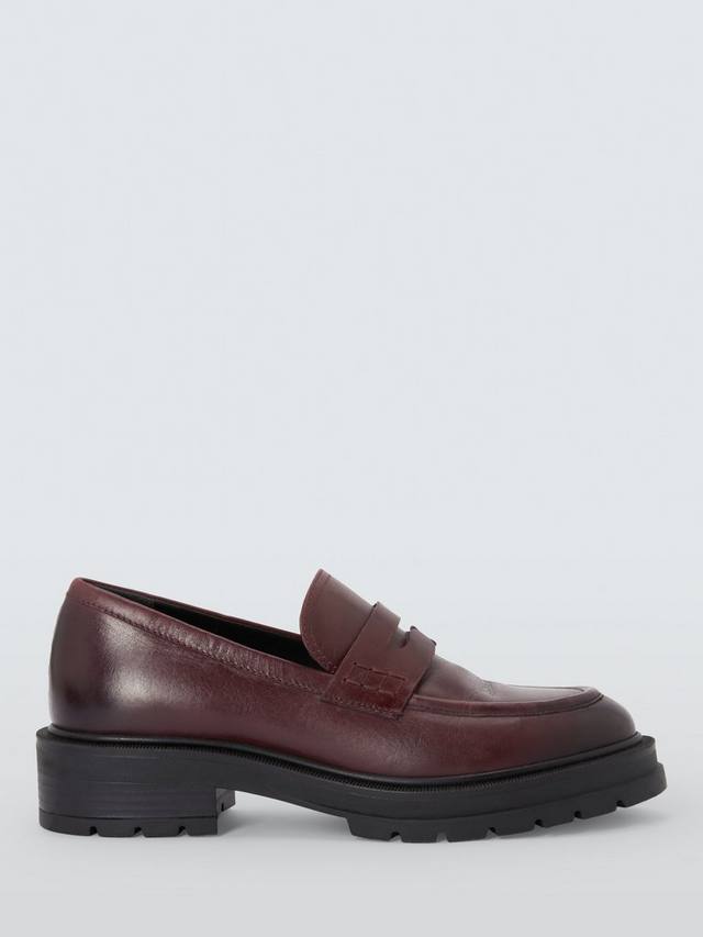 Giovanni Leather массивные пенни лоферы John Lewis, Burgundy