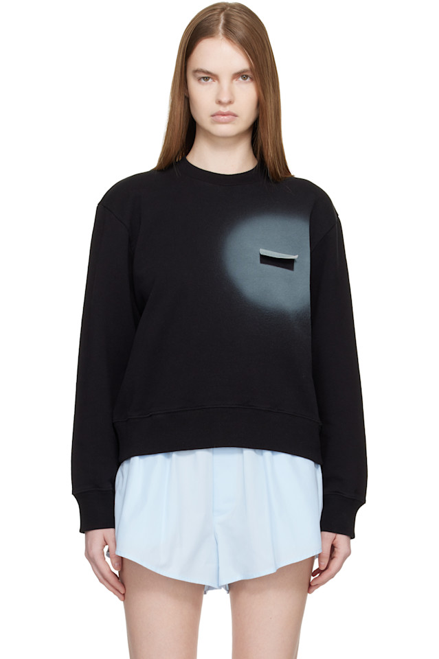 

Неворсовая хлопковая толстовка Mm6 Maison Margiela, черный