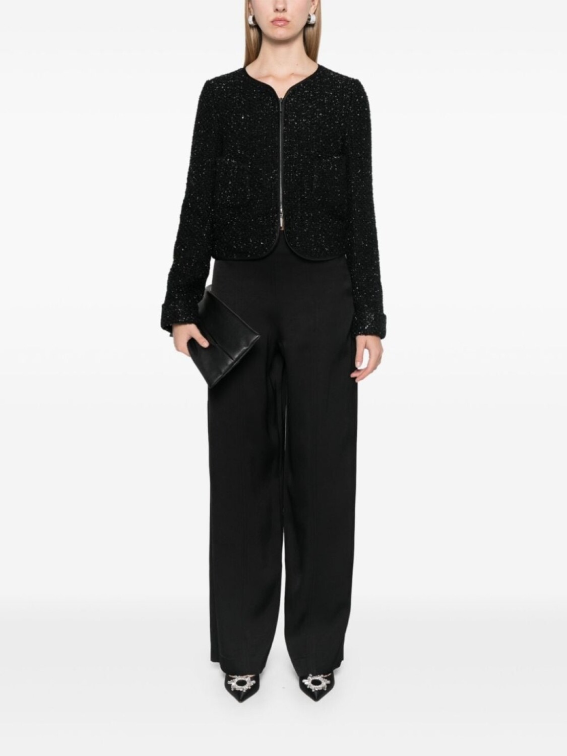 

Emporio Armani куртка с люрексом и пайетками, черный