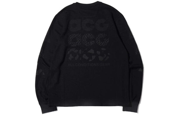 Футболка men's acg logo printing sports pullover round neck long sleeves t-shirt Nike, черный — фото 2
