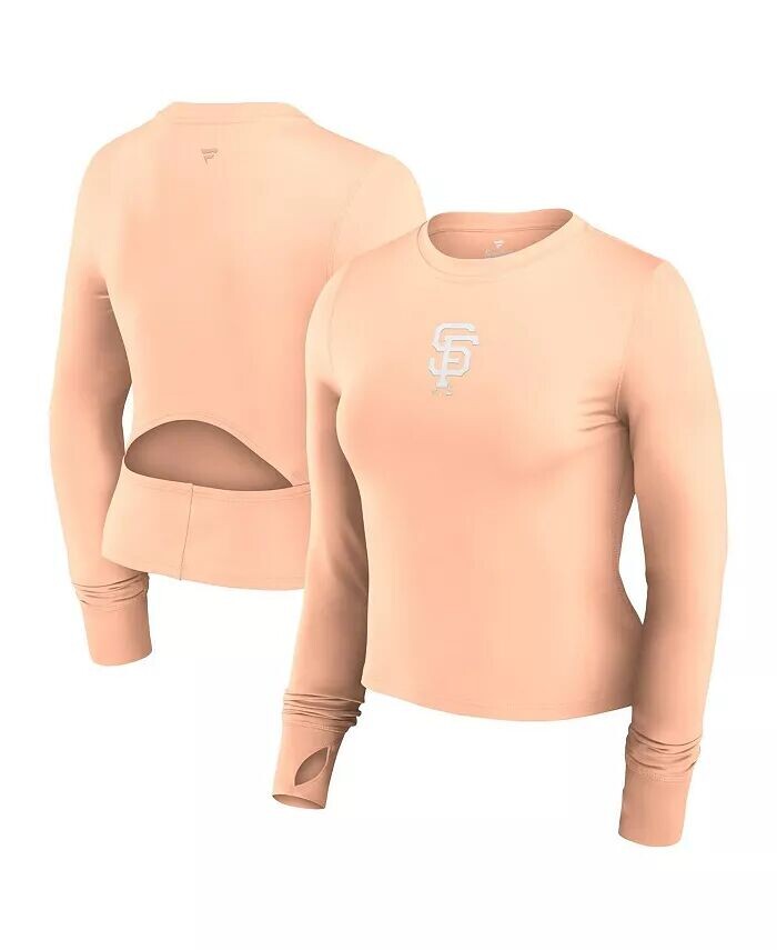 

Женская розовая футболка San Francisco Giants Studio Fitted с длинными рукавами для спортзала Fanatics