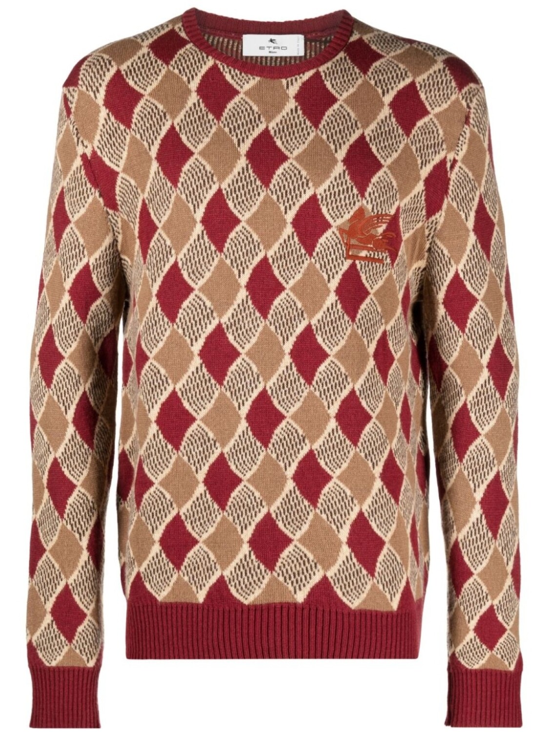 ETRO шерстяной джемпер с узором, красный