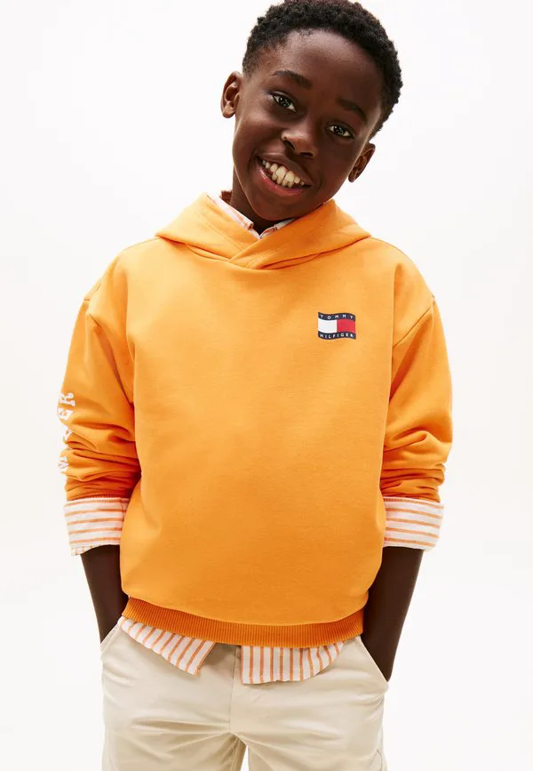 Толстовка с капюшоном и волнистым флагом из махровой ткани Tommy Hilfiger, Lush Orange