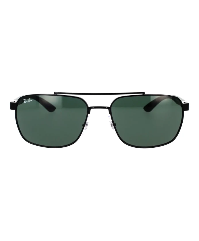 

Прямоугольные солнцезащитные очки, зеленые линзы, темные Ray-Ban, черный