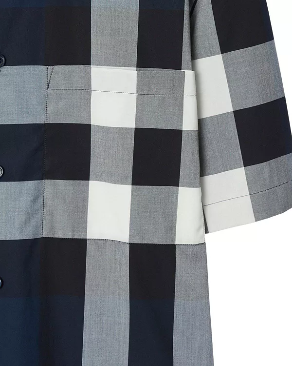 Рубашка Burberry хлопковая приталенная в клетку, синий — фото 4