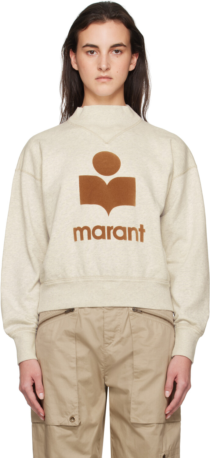 

Серая толстовка Moby Isabel Marant Etoile, Ecru/Camel