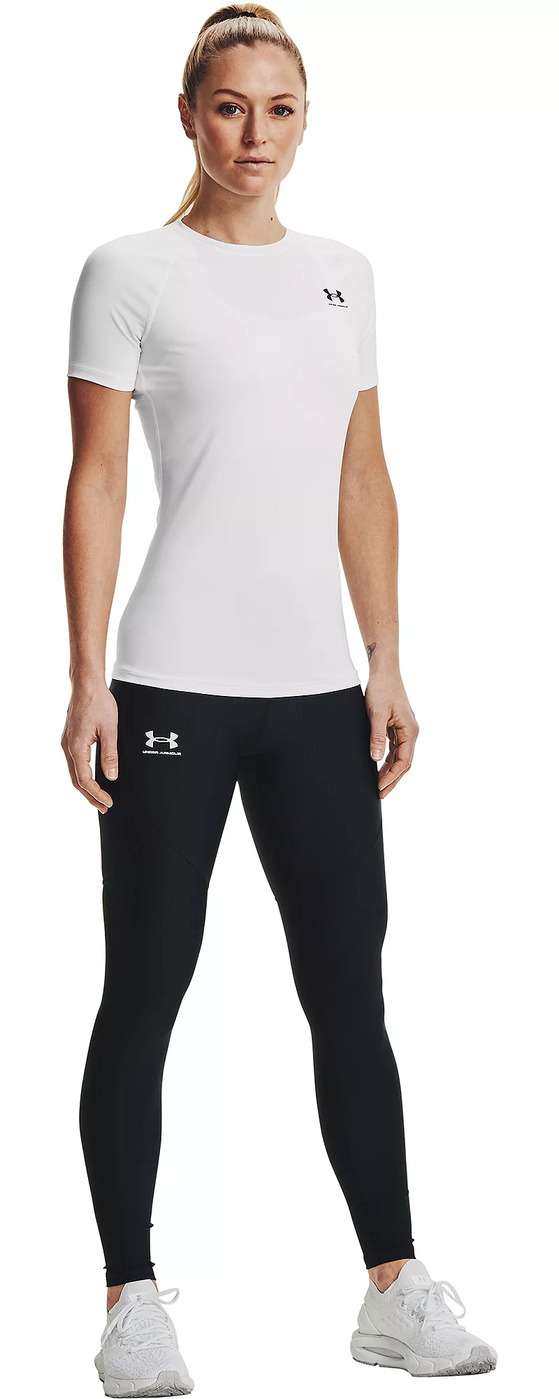 

Женская компрессионная футболка с короткими рукавами Under Armour HeatGear, белый/черный