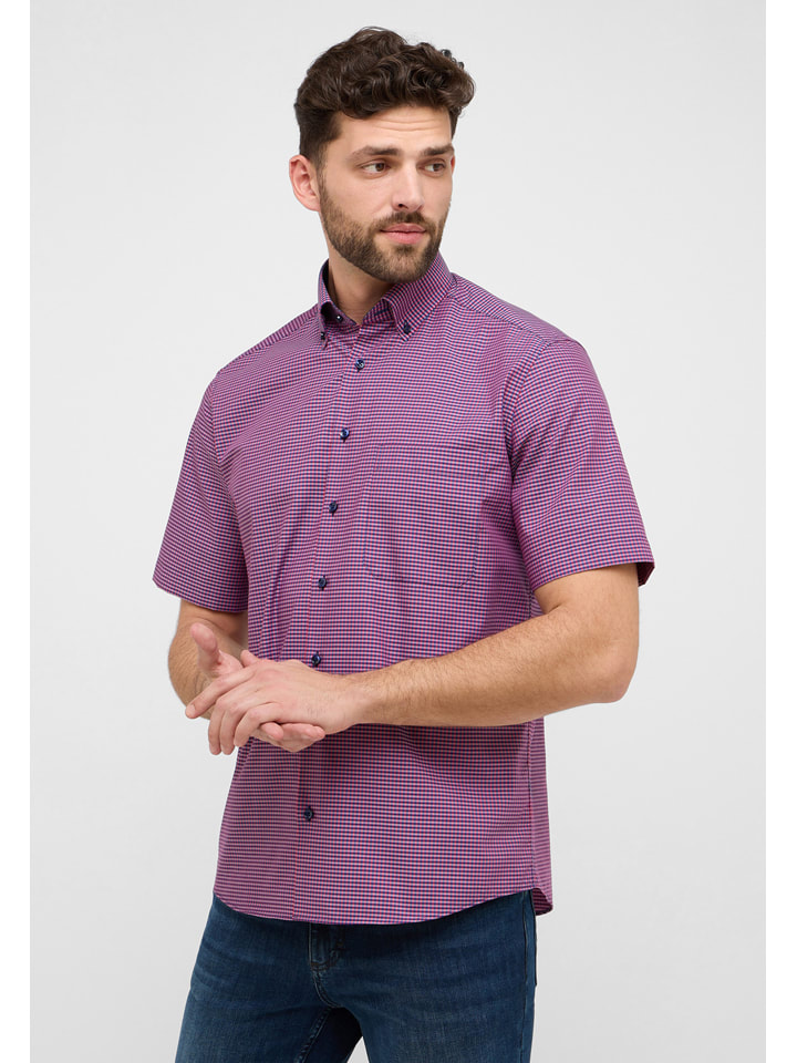 

Eterna Рубашка - удобный крой - красно-синего цвета