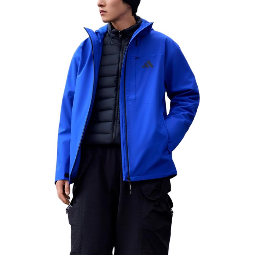 Водонепроницаемая и ветрозащитная утепленная ветровка Unisex Cobalt Blue Adidas — фото 4