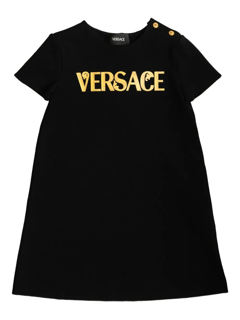 

Платье с принтом-логотипом Versace Kids, черный