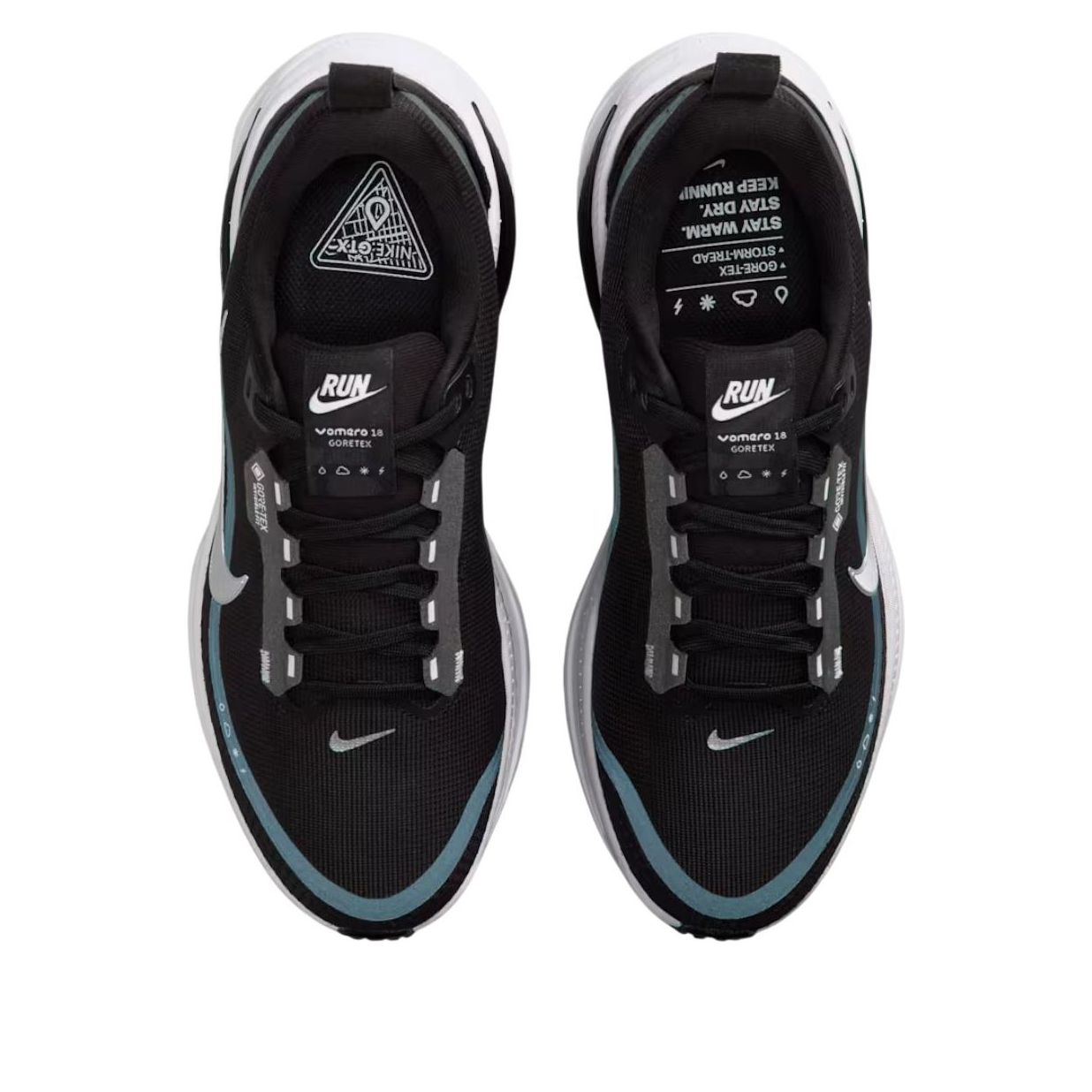 Кроссовки (WMNS) Nike ZoomX Vomero 18 Gore-Tex 'Black White Metallic Silver' — фото 4