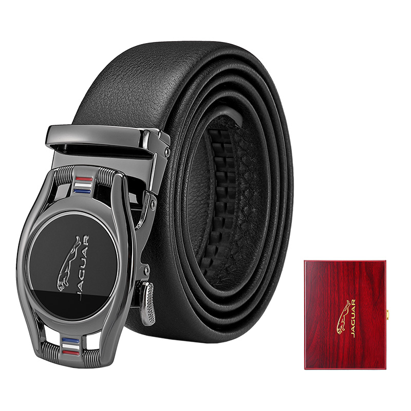 

JAGUAR Кожаный ремень мужской, Black, Premium Wooden Box Clothing Sets