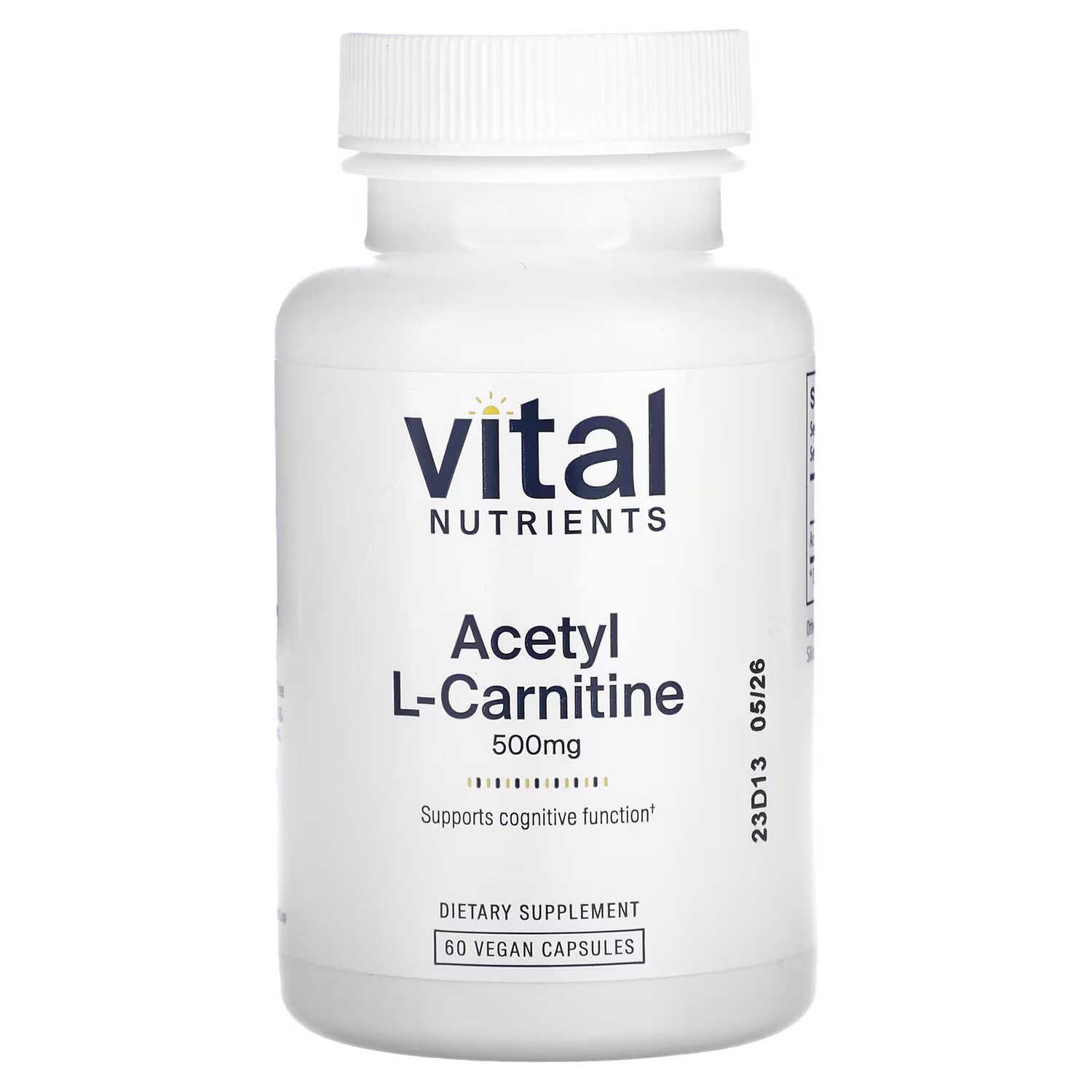 

Ацетил L-карнитин, 500 мг, 60 веганских капсул Vital Nutrients