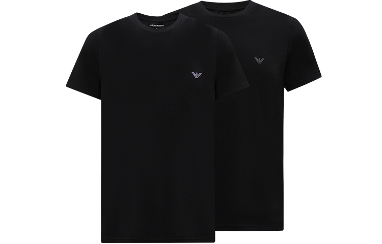 Футболка мужская SS24 2 шт EMPORIO ARMANI, 2 шт (Черный+Черный) — фото 4