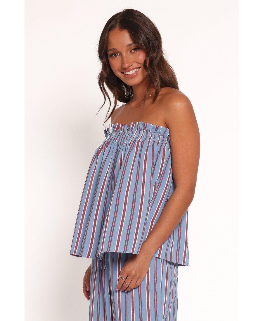 

Женский топ без бретелей Zemira - в синюю полоску Petal and Pup, Blue stripe