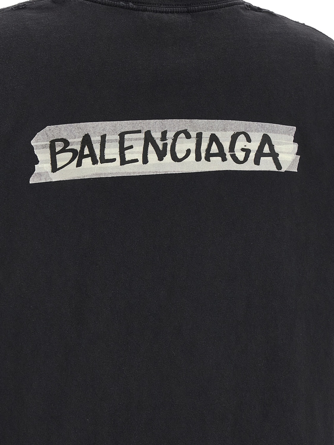 Футболка "Малярная лента" BALENCIAGA, черный — фото 4