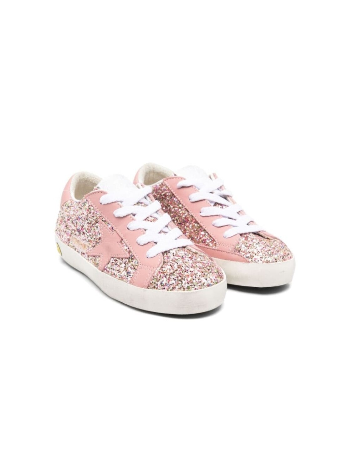 

Golden Goose Kids кеды Super-Star с блестками, розовый