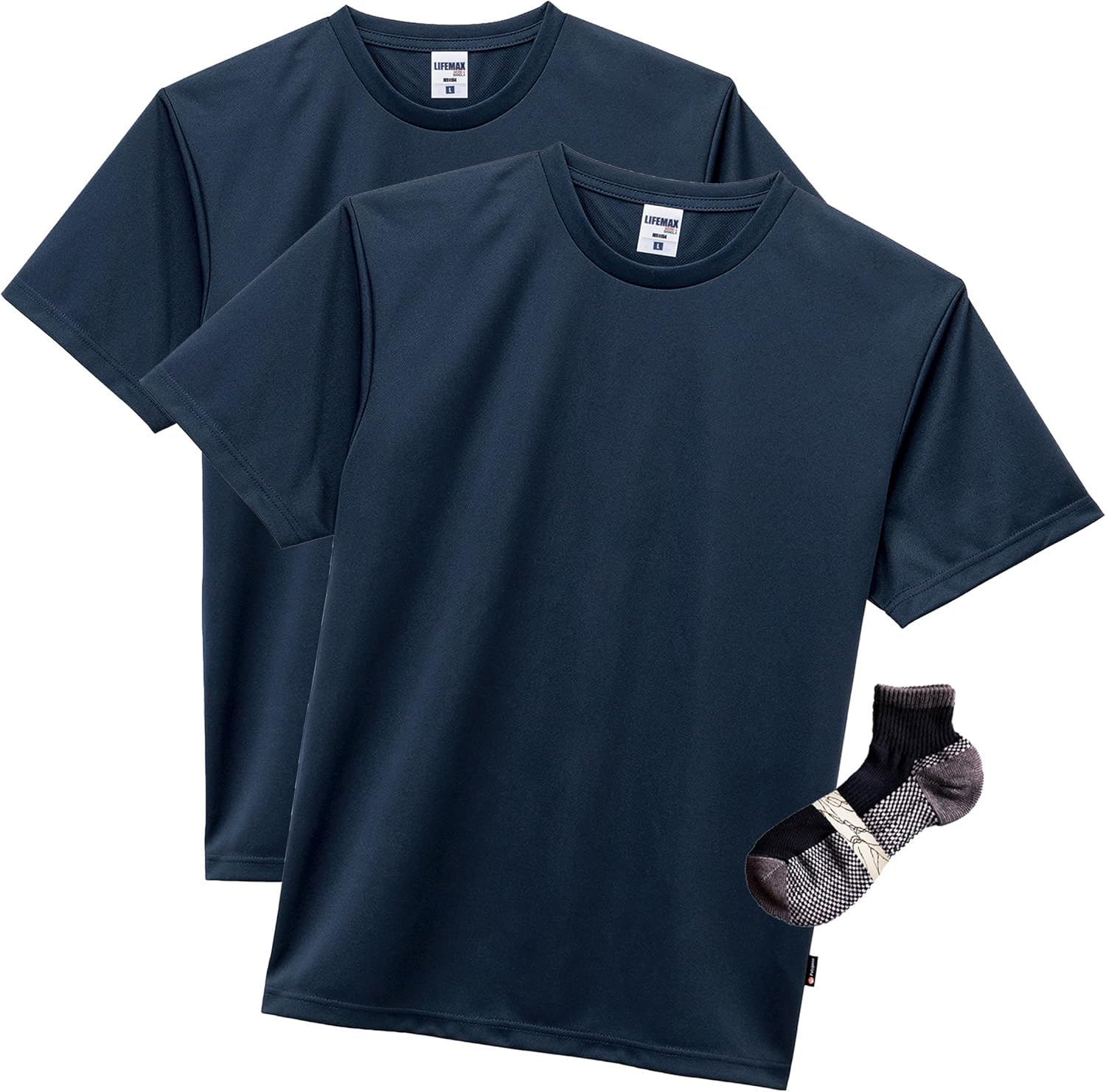 

Футболка LIFEMAX унисекс для взрослых (обработка полизином для предотвращения запаха пота), темно-синий