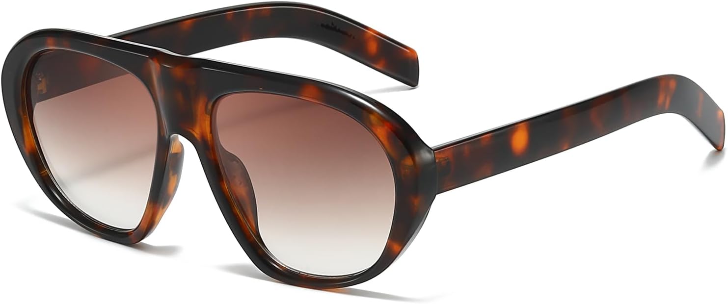 

Винтажные солнцезащитные очки-авиаторы для женщин. Классическая ретро-оправа большого размера для модного использования во время вождения и на открытом воздухе. Защита от УФ-излучения UV400 KISVIBE, 04-tortoise/2brown