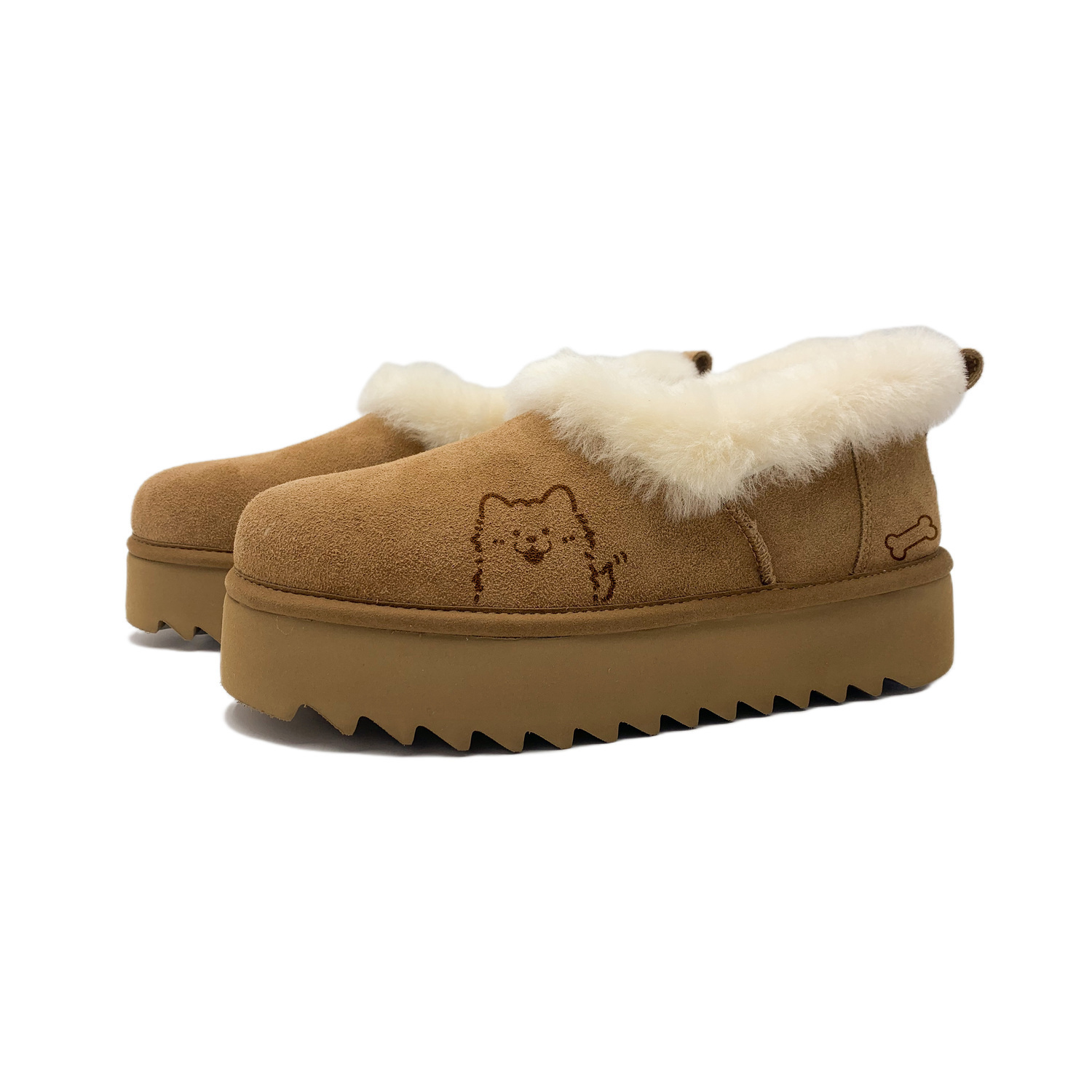 Сапоги короткие зимние UGG, светло-коричневый — фото 4