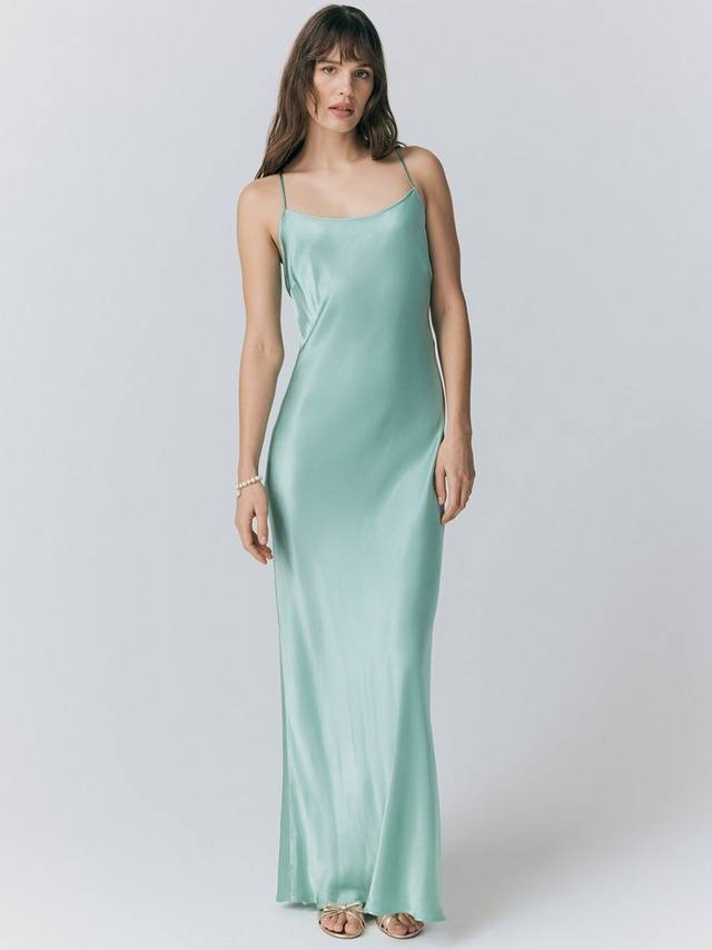 

Атласное платье на бретельках от калли Ghost, цвет Pastel Green