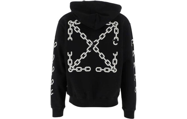 Толстовка Men's OFF-WHITE FW22 Chain Logo Printing Zipper Loose Fit Autumn Black, черный — фото 2