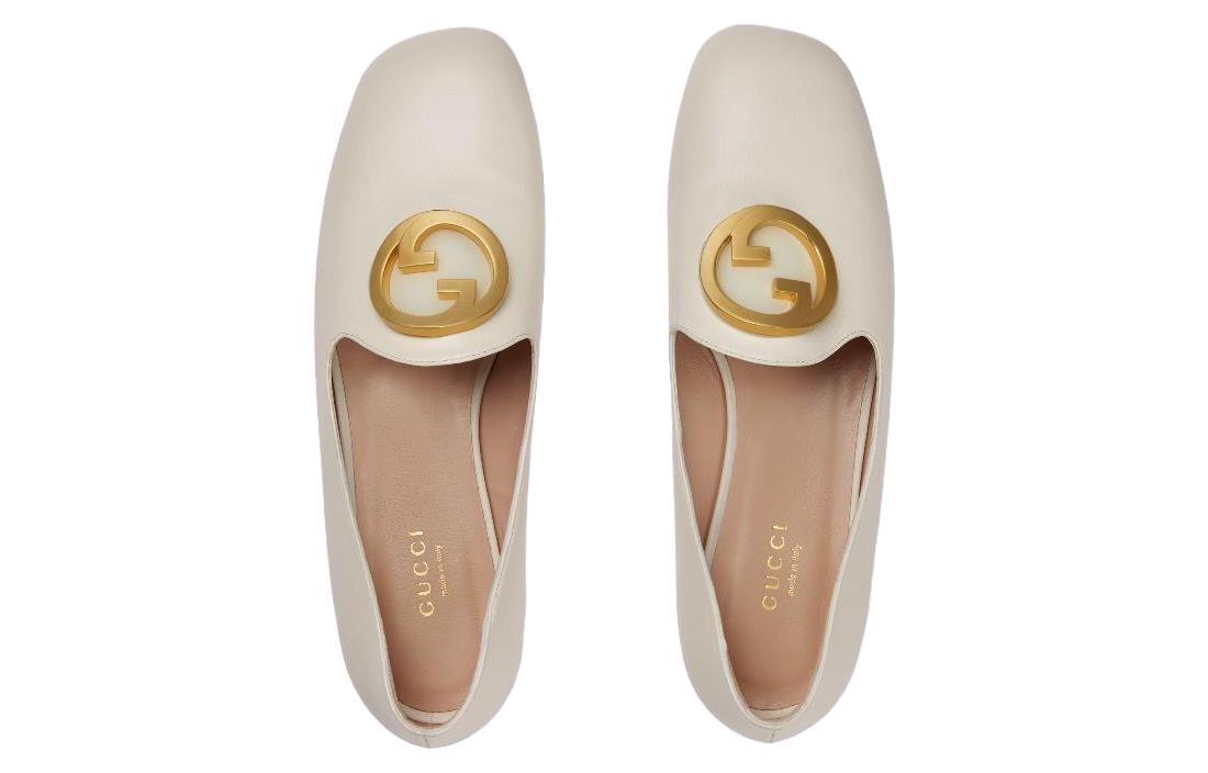 Туфли женские Gucci Blondie Logo-plaque, белый — фото 4