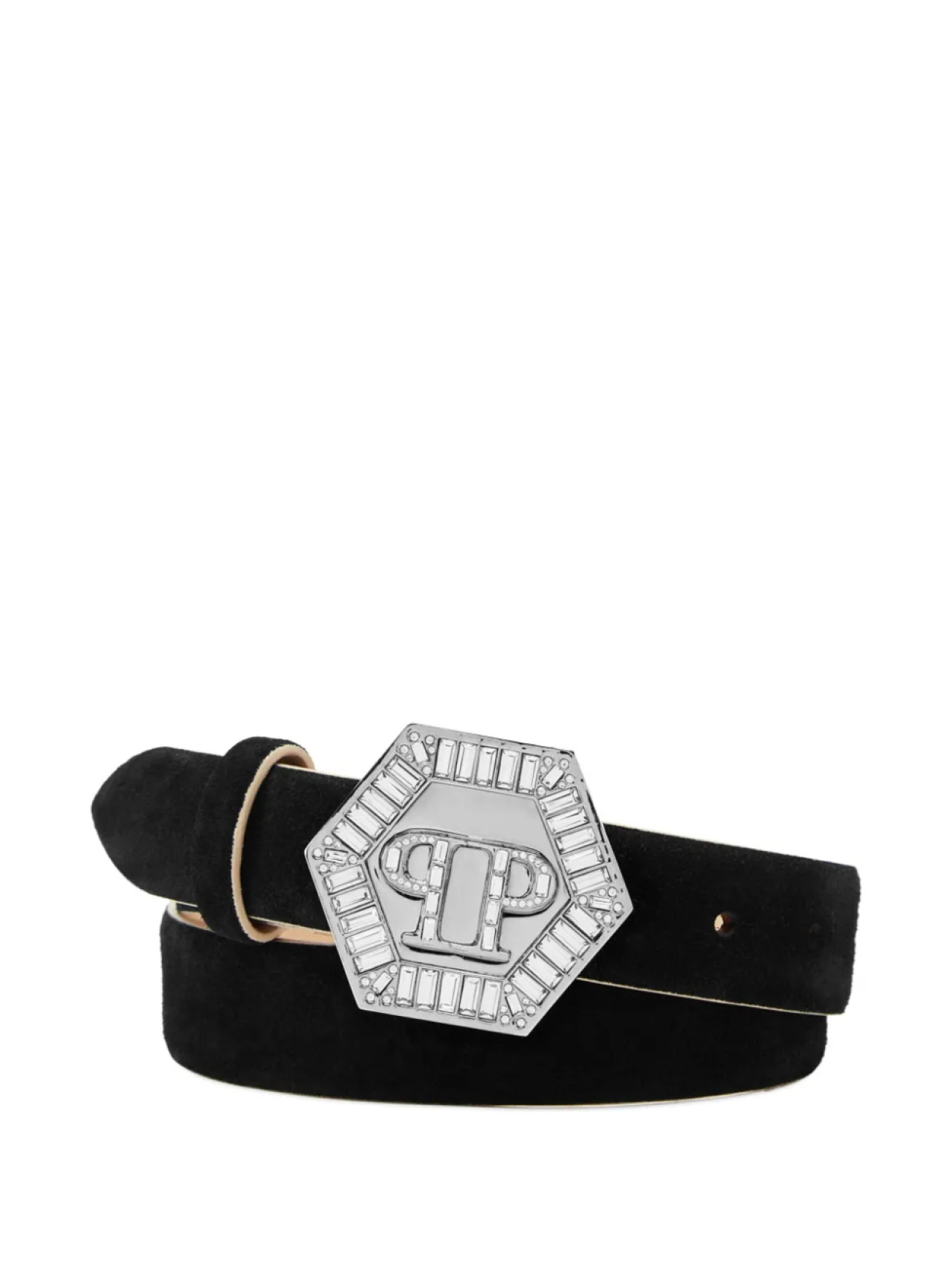 

Ремень с гравированным логотипом Philipp Plein, черный