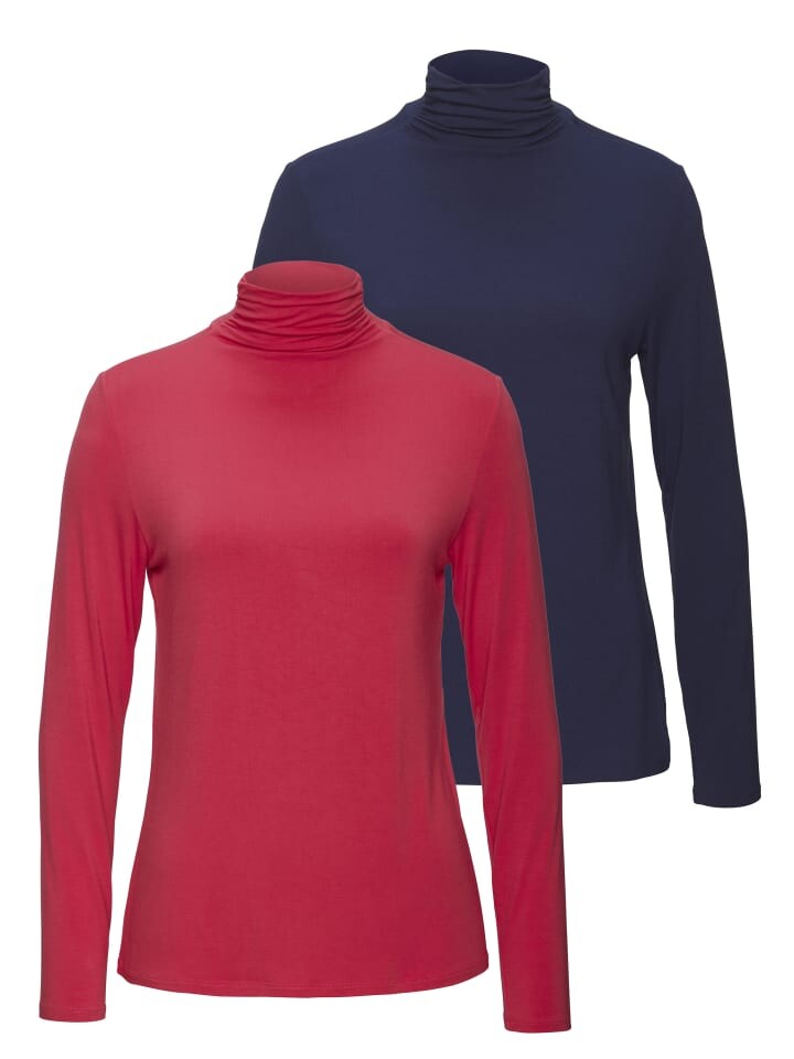 

Футболка LASCANA Stehkragenshirt, цвет pink, navy