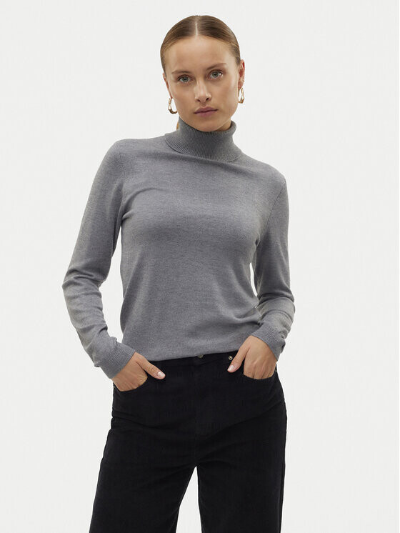 

Свитер с высоким воротником приталенного кроя Vero Moda, серый