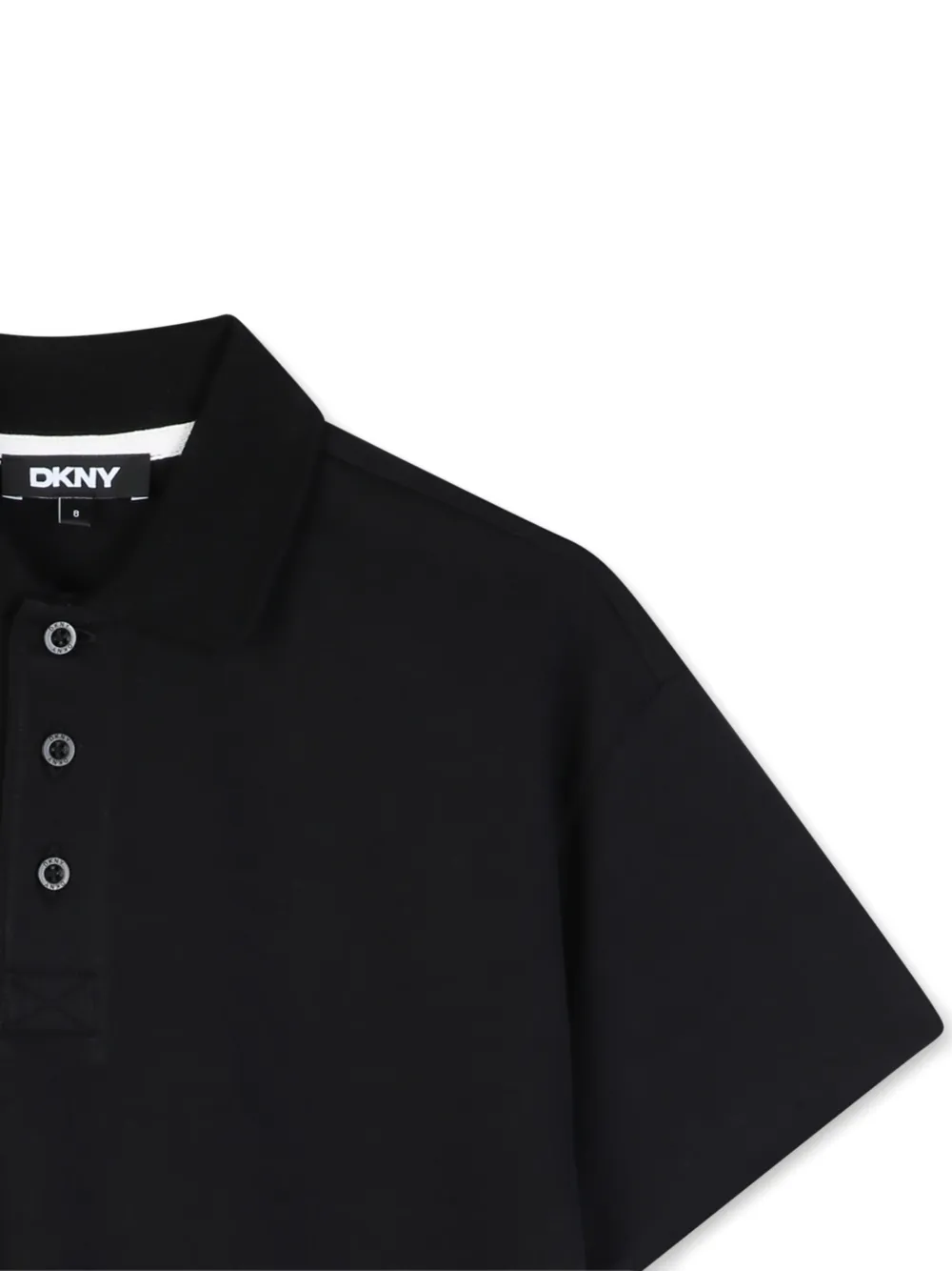 Поло с короткими рукавами на пуговицах Dkny Kids, черный — фото 3
