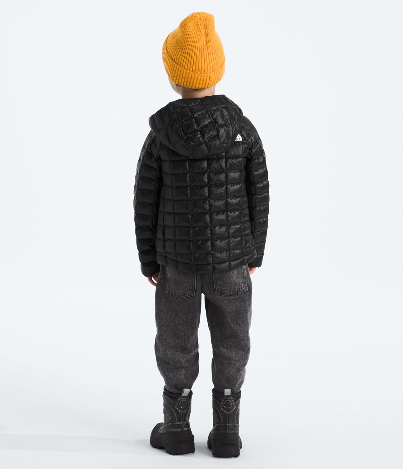 Куртка-унисекс с капюшоном The North Face Thermoball для детей | Утеплитель с высоким ворсом, ткань рипстоп, капюшон из трех частей, защита подбородка, Tnf Black — фото 2