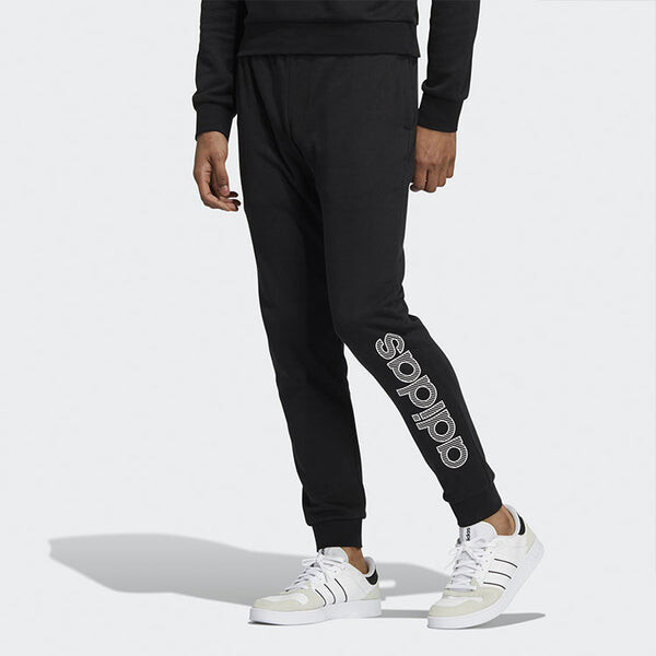 Спортивные штаны adidas neo M Ce Brnded Tp Casual Sports Elastic Waistband Bundle Feet Pants Black, черный — фото 4