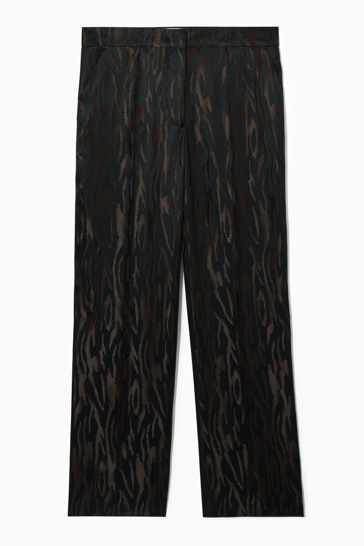 

Жаккардовые прямые брюки - regular fit COS, темно-коричневый/черный