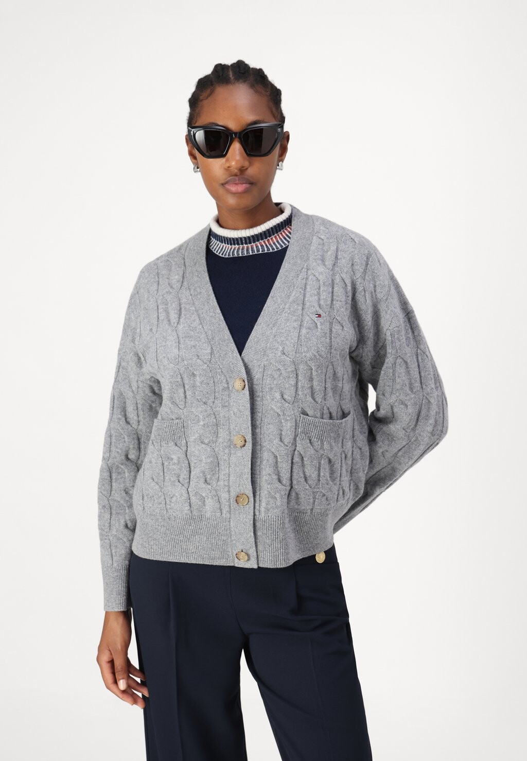 

Кардиган SOFT CABLE CARDIGAN Tommy Hilfiger, серый