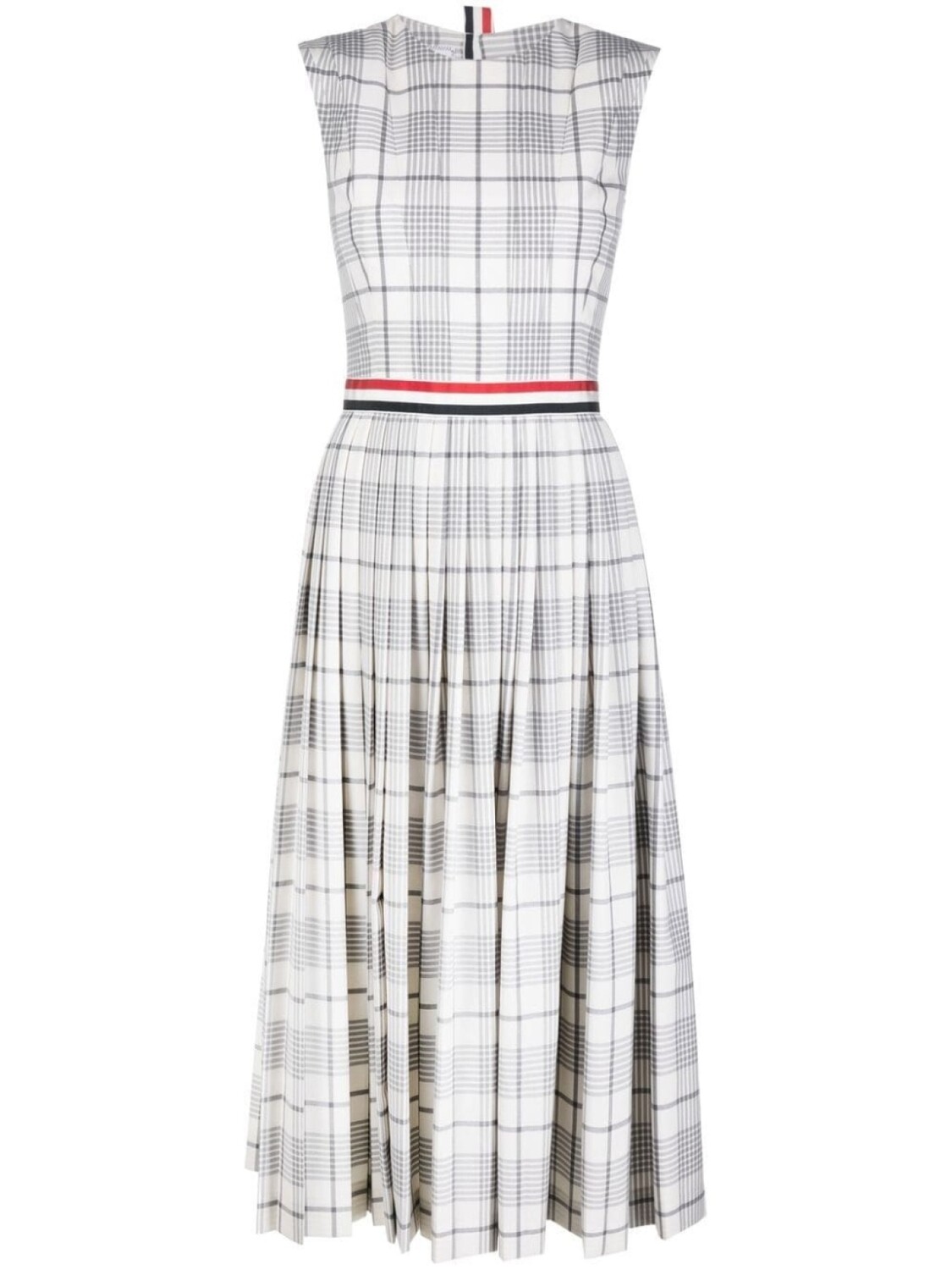 

Thom Browne платье в клетку со складками, серый