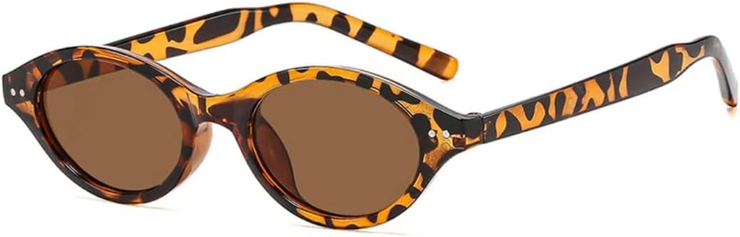 

Солнцезащитные очки с защитой от УФ-излучения UV400 | Маленькие овальные заклепки | Линзы конфетных цветов для занятий спортом на открытом воздухе и вождения DSVIGF, Leopard Tea