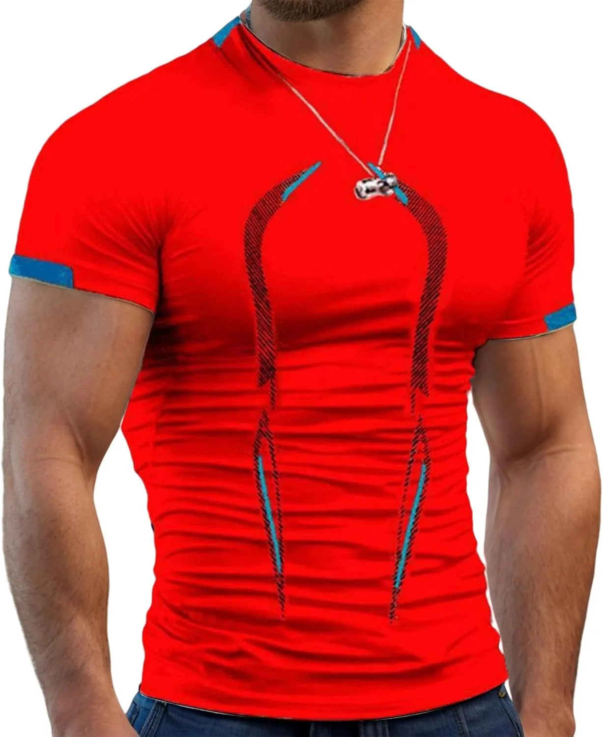 

Мужская компрессионная футболка с коротким рукавом для тренировок CHXLQQX