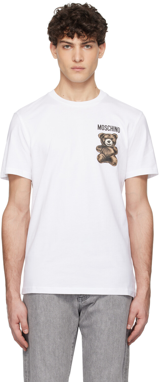 

Белая футболка с плюшевым мишкой Moschino, Multi white