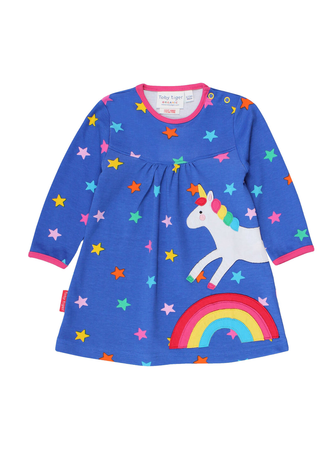 

Платье Toby Tiger mit Einhorn und Regenbogen Applikation, синий