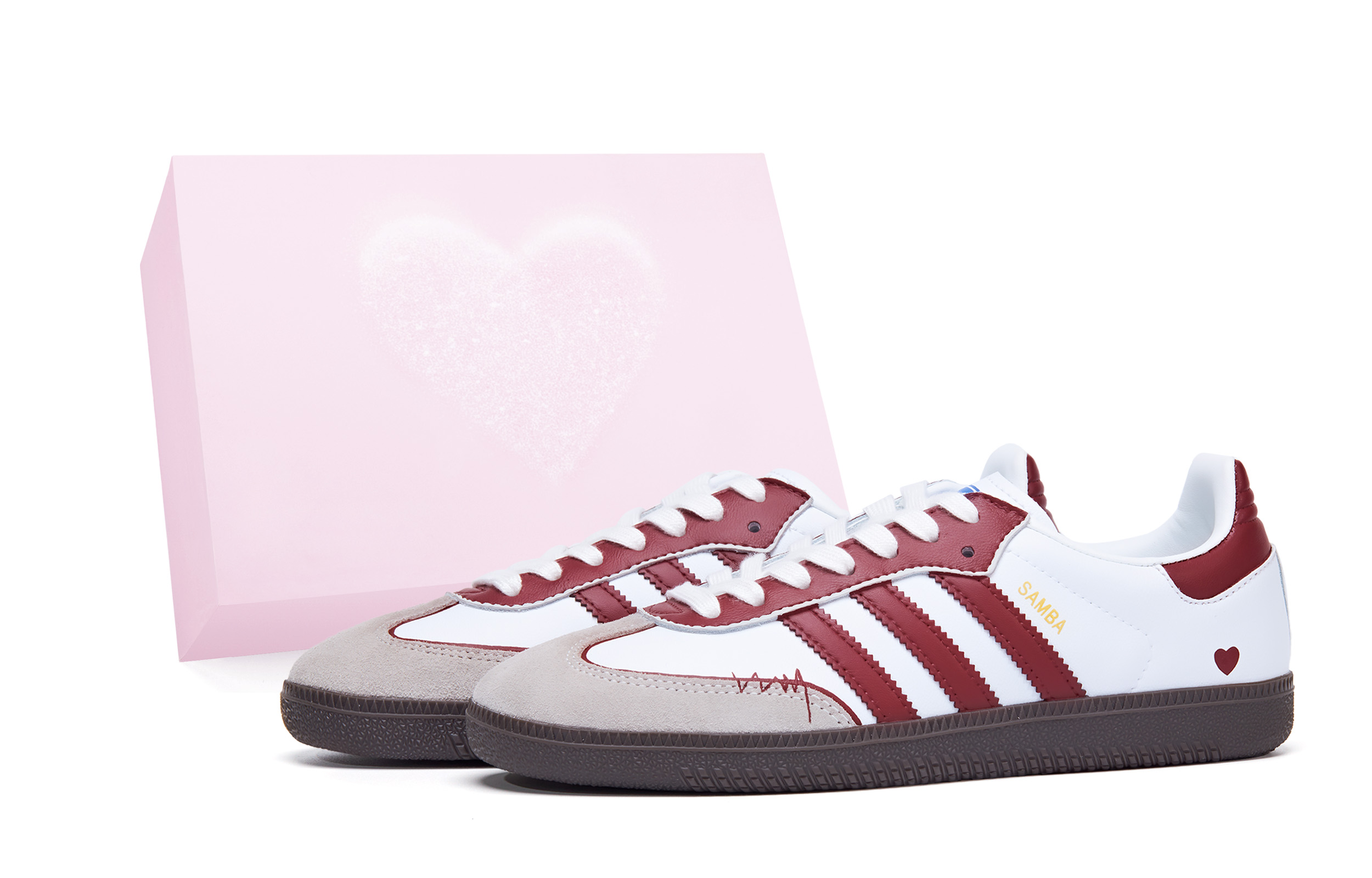 

Adidas Originals Самба OG немецкие армейские кроссовки унисекс белый красный коричневый, цвет White Red Brown