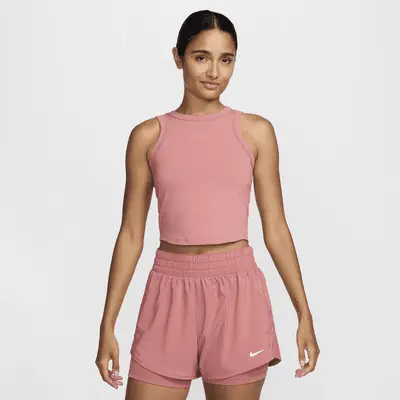 

Футболка Nike One Fitted, цвет Canyon Pink/Black