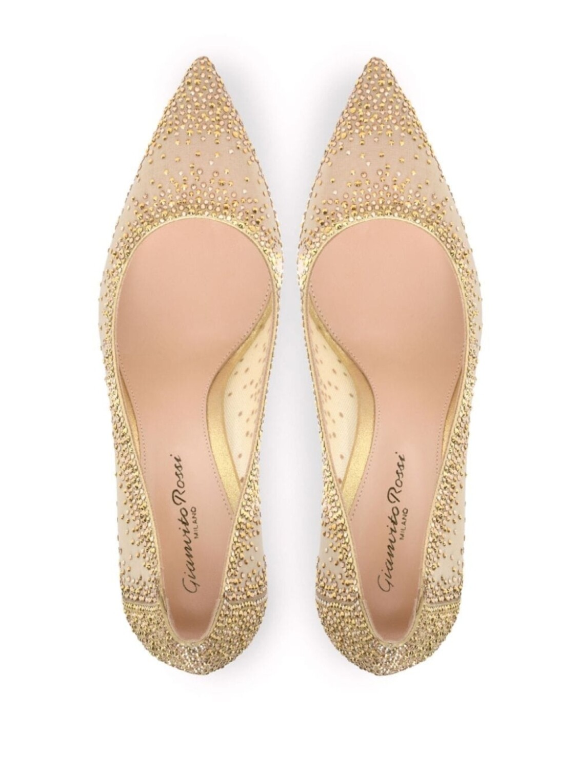 Gianvito Rossi туфли-лодочки Rania 85 со стразами, золотистый — фото 3